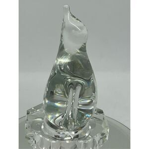Vintage 4”Tall Clear  Glass Penguin Figurine Hand Sculpted Lion Crest Co Taiwan